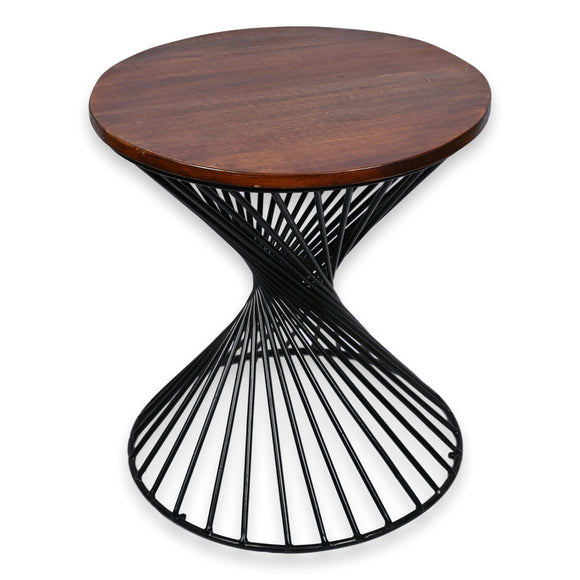 Reclaimed Industrial 20 Inch round Side table | Accent Table | End Table