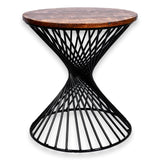 Reclaimed Industrial 20 Inch round Side table | Accent Table | End Table