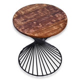 Reclaimed Industrial 20 Inch round Side table | Accent Table | End Table