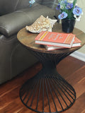 Reclaimed Industrial 20 Inch round Side table | Accent Table | End Table