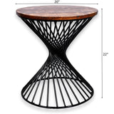 Reclaimed Industrial 20 Inch round Side table | Accent Table | End Table