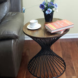 Reclaimed Industrial 20 Inch round Side table | Accent Table | End Table