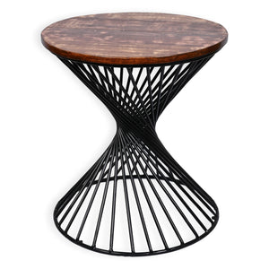 Reclaimed Industrial 20 Inch round Side table | Accent Table | End Table