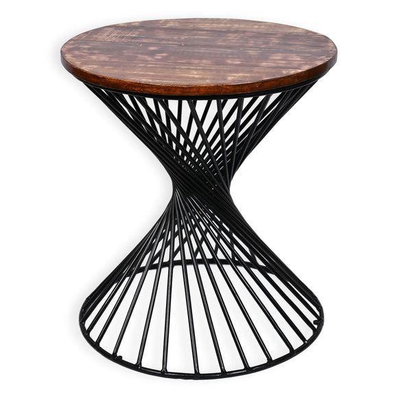 Reclaimed Industrial 20 Inch round Side table | Accent Table | End Table