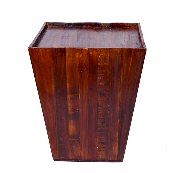 Reclaimed cone shaped 18 inch Square Side table | Accent Table | End Table