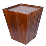 Reclaimed cone shaped 18 inch Square Side table | Accent Table | End Table