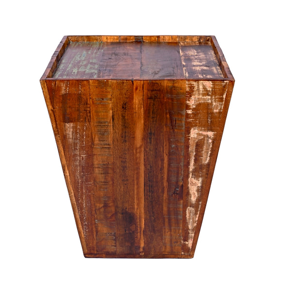 Rustic Reclaimed cone shaped 18 inch Square Side table | Accent Table | End Table