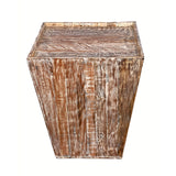 Distressed Reclaimed cone shaped 18 inch Square Side table | Accent Table | End Table