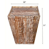 Distressed Reclaimed cone shaped 18 inch Square Side table | Accent Table | End Table