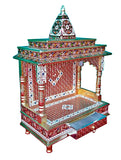 Beautiful Meenakari Multicolor Home Puja Mandir Hindu Temple Mandapam Altar