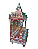 Beautiful Meenakari Multicolor Home Puja Mandir Hindu Temple Mandapam Altar