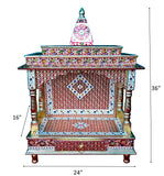 Beautiful Meenakari Multicolor Home Puja Mandir Hindu Temple Mandapam Altar