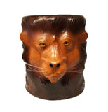Handmade Safari Theme Wild Lion Embossed Handmade Papier Mache Stool End Table
