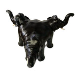 Handmade Safari Theme Leather Covered Handmade Paper Mache Asian Elephant Coffee Table 