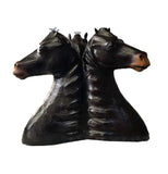 Handmade Safari Theme Leather Covered Handmade Paper Mache Dark Horse  Coffee Table