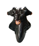 Handmade Safari Theme Leather Covered Handmade Paper Mache Dark Horse  Coffee Table