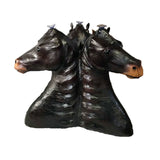 Handmade Safari Theme Leather Covered Handmade Paper Mache Dark Horse  Coffee Table