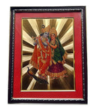 Golden Wall Photo Frame Hindu God Radha Krishna Spiritual