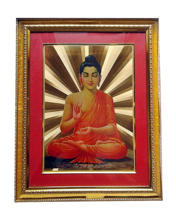 Golden Wall Photo Frame Gautam Buddha Spiritual