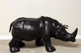 Handmade Paper Mache Big Rhino Leather Figurine
