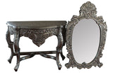 Blackened Silver Royal  Dressing Table  & Mirror set
