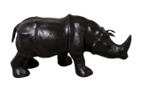 Handmade Paper Mache Big Rhino Leather Figurine